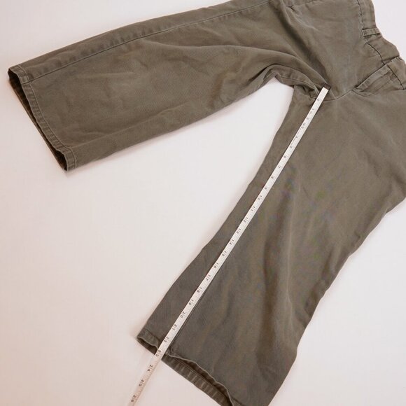 Gap Wide Leg Olive Chino Pants - Size 4 Crop - Picture 6 of 7